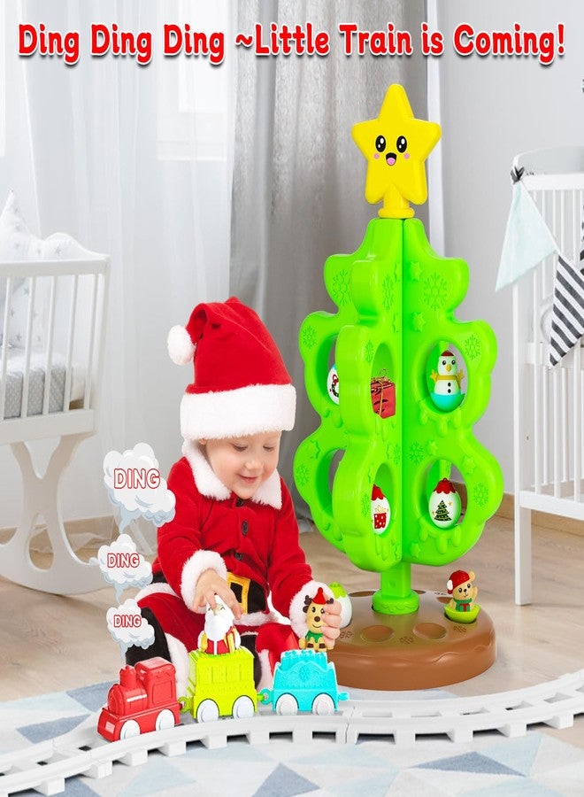 Surelect My First Christmas Tree for Toddlers, Musical Light Up Montessori Decor Toy with Ornaments, Mini Train Set, Roly Poly Toys, Finger Puppets, Birthday Xmas Gifts for Little Kids Boys and Girls - Image 3
